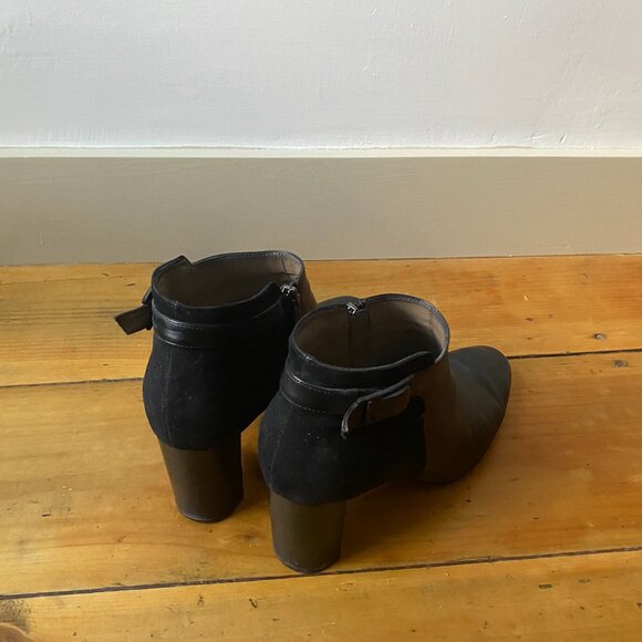 Aquatalia Black Leather and Suede Ankle Boots - Picture 5 of 9